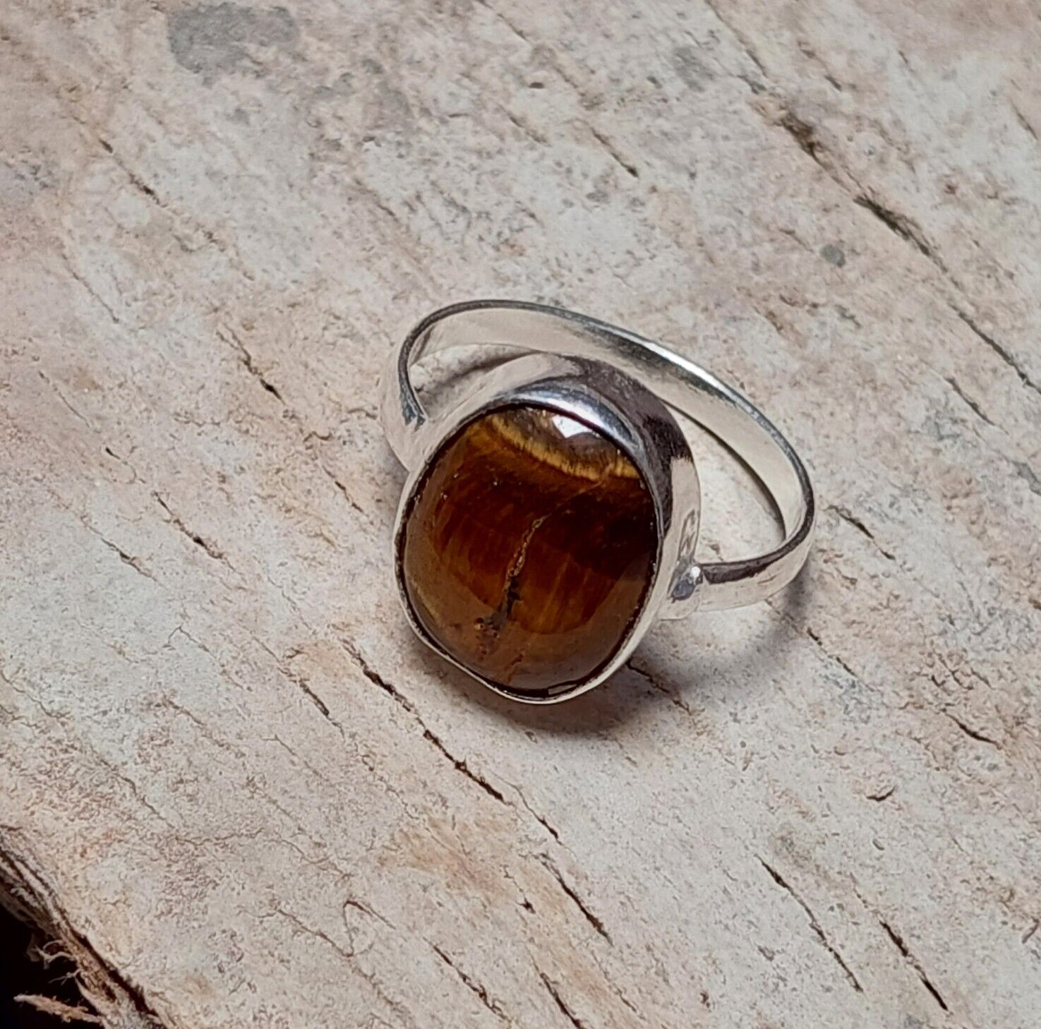 Oval Natural Tiger Eye Ring,925 Sterling Silver Handmade Tiger Eye Men's Ring