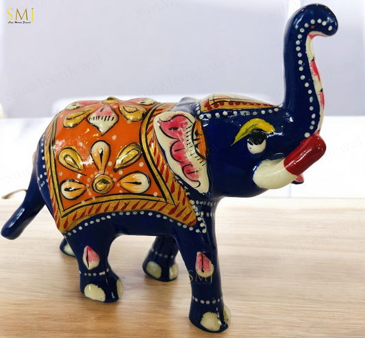 Erawat Elephant Statue Trunk Up Elephant Metal Figurine for Luck & Prosperity