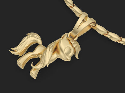 Horse Brass Pendant Fantasy Baby Horse Brass Pendant Charm Jewelry Baby Gift