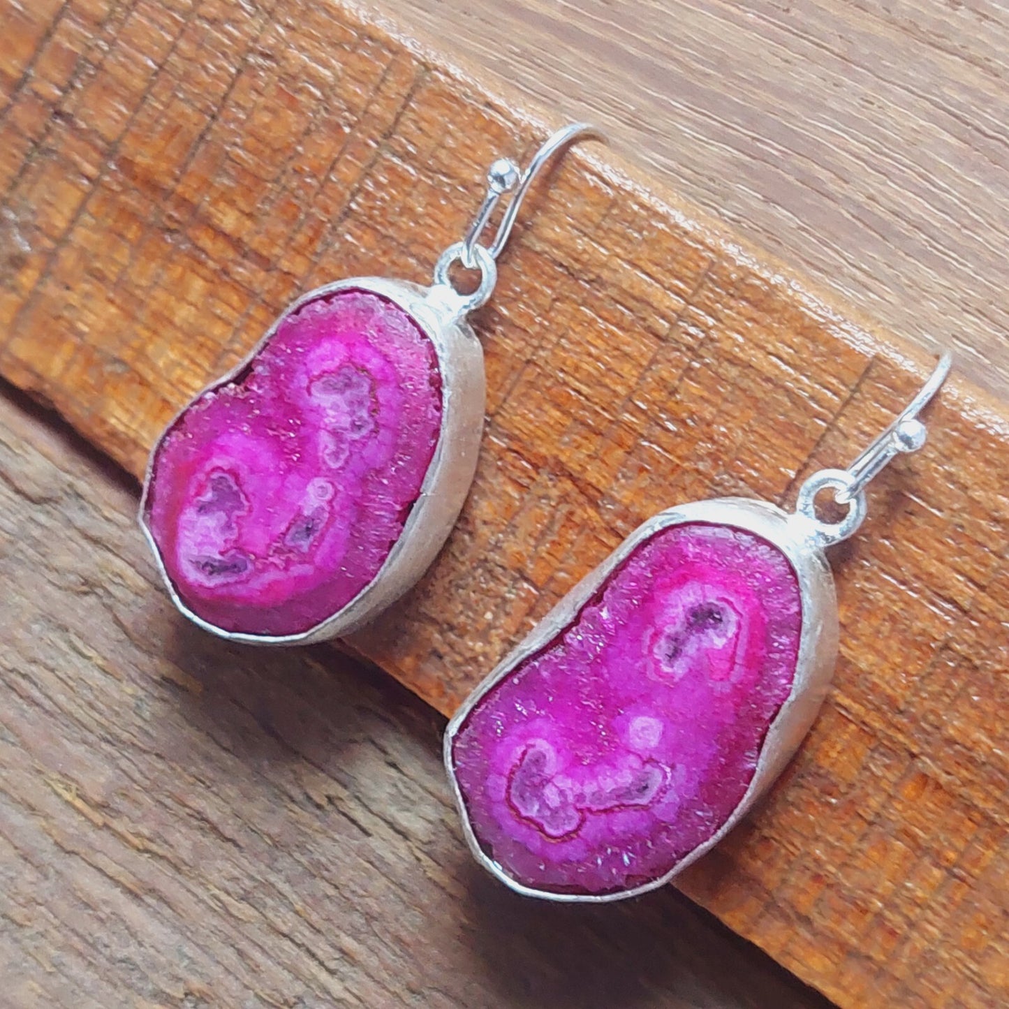Pink Solar Quartz Gemstone Handmade 925 Sterling Silver Earring For Her Mother