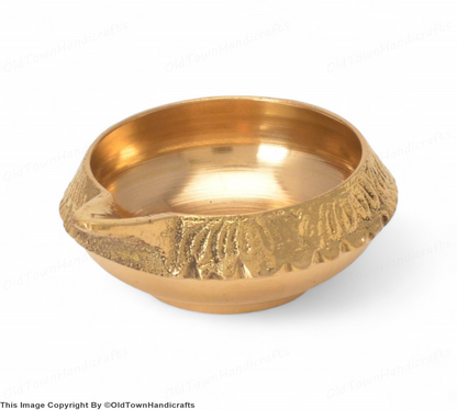 Handcrafted Diya Solid Brass Divi Lamp Elegant Indian Art for Home Office Decor