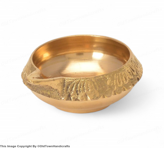 Handcrafted Diya Solid Brass Divi Lamp Elegant Indian Art for Home Office Decor
