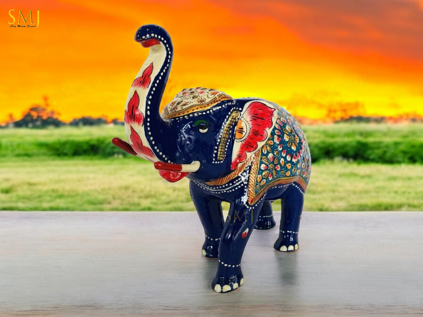 Trunk Up Elephant Handmade Trunk Up Elephant Statue Good Luck & Prosperity Decor