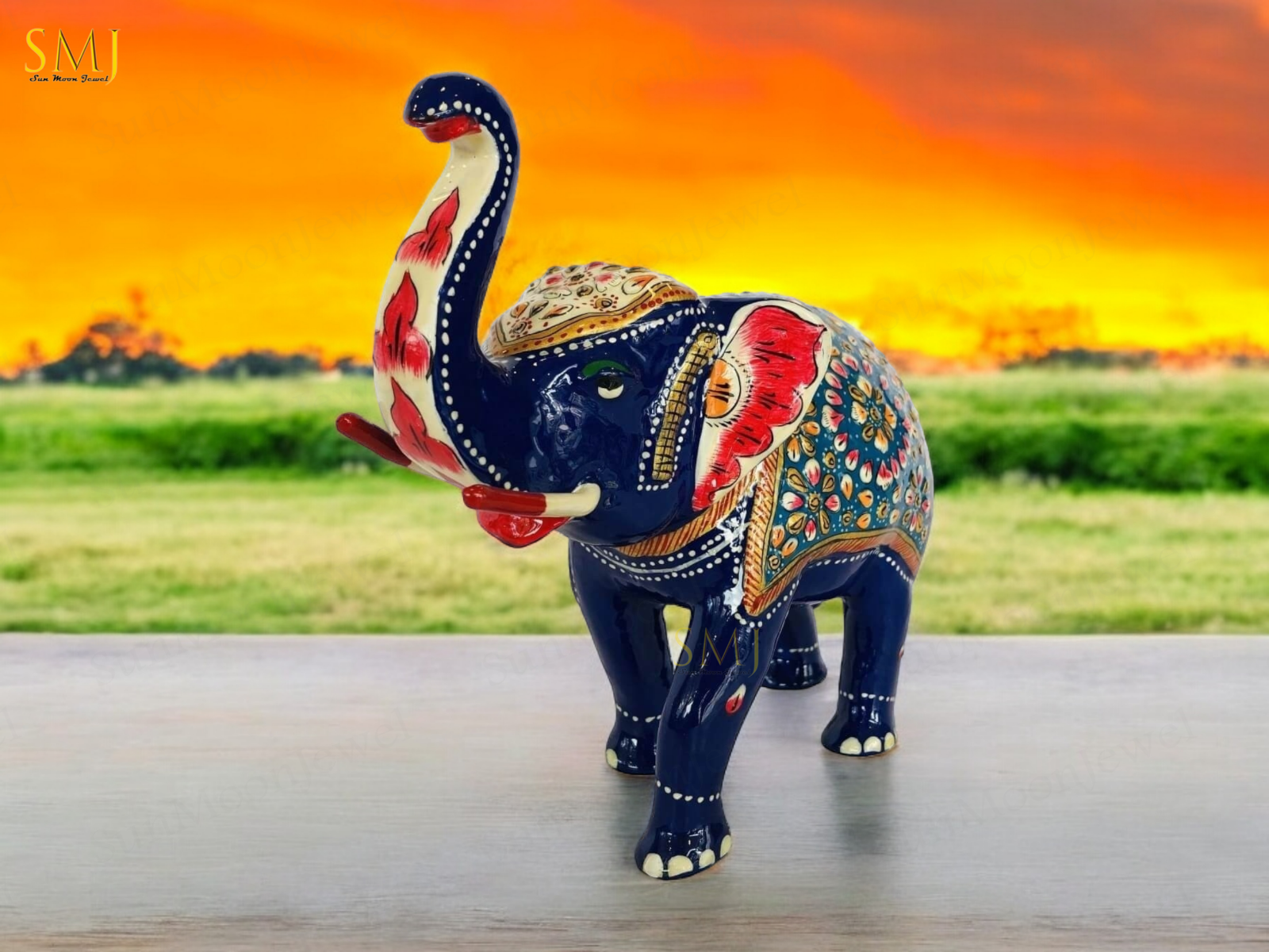 Trunk Up Elephant Handmade Trunk Up Elephant Statue Good Luck & Prosperity Decor