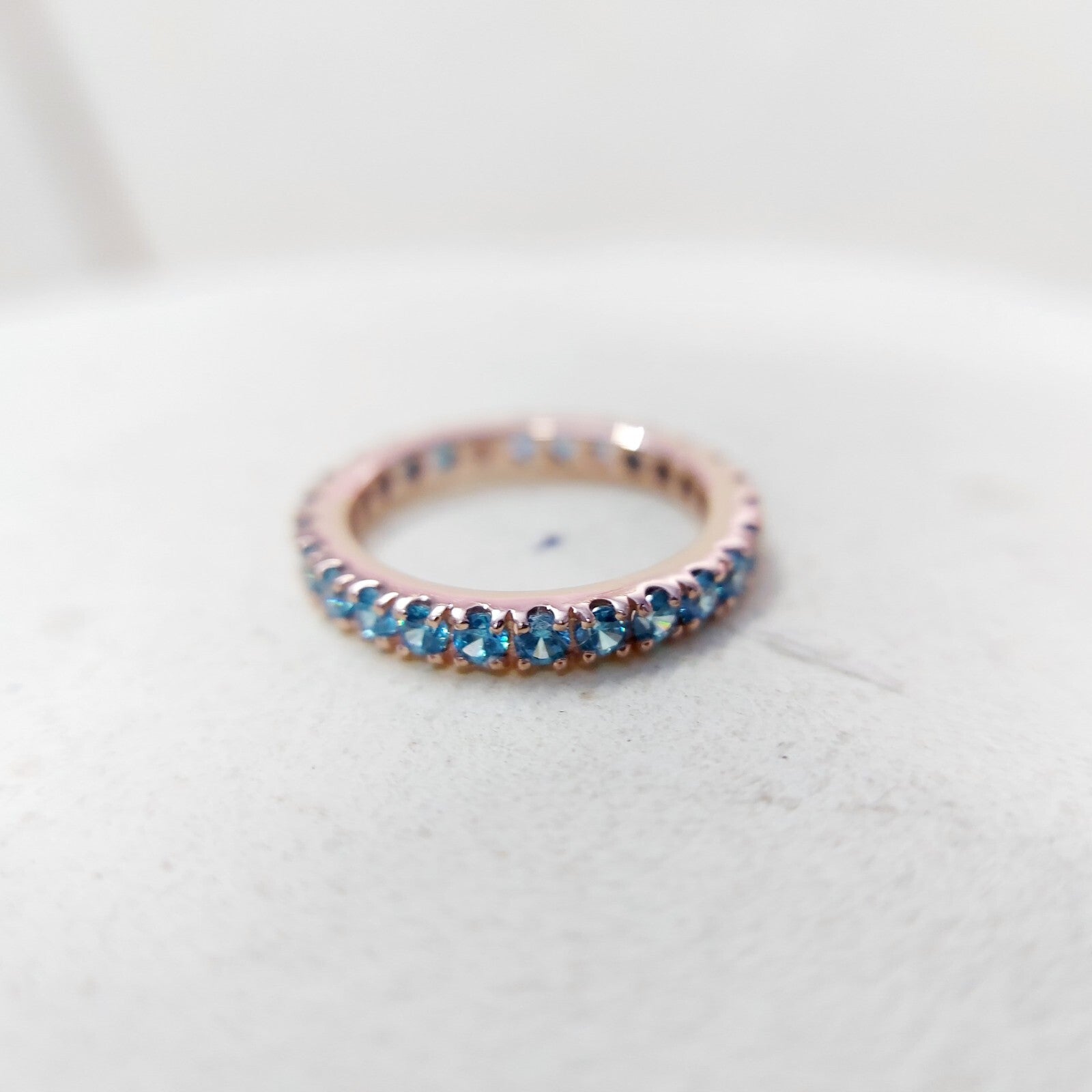 Eternity Topaz Band London Blue Topaz Gemstone Wedding Band Silver Ring Us5~15