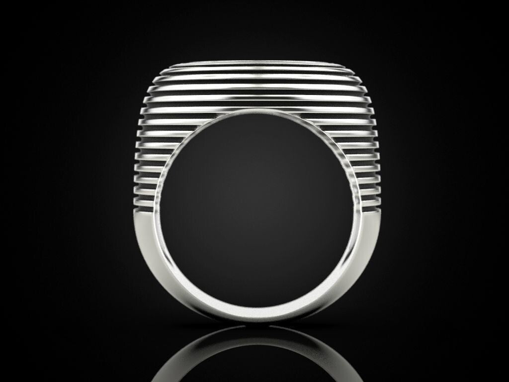 Hypnotic Spiral Ring Fine Silver Optical Illusion Statement Fashion Ring US5~15