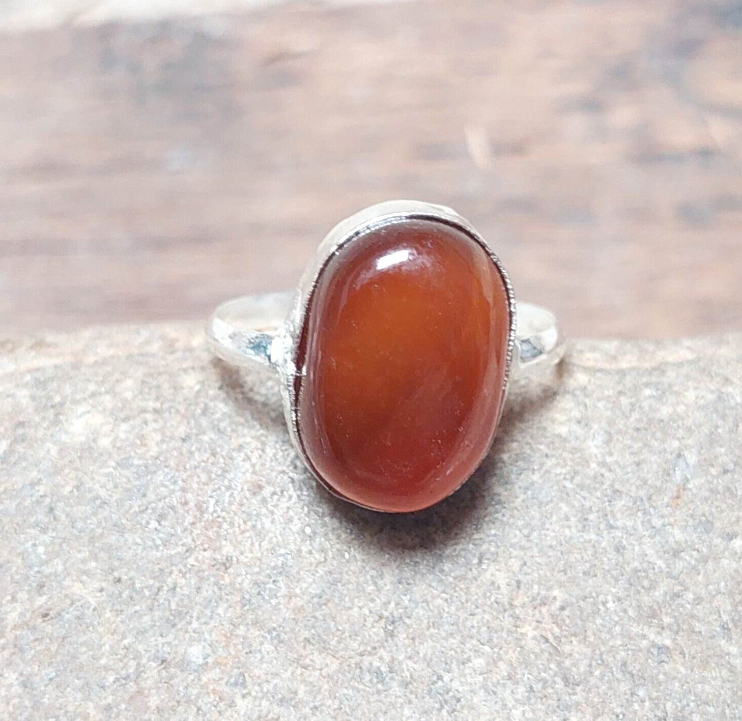 925 Sterling Silver Red Gemstone Carnelian Ring,Oval Red Carnelian Ring