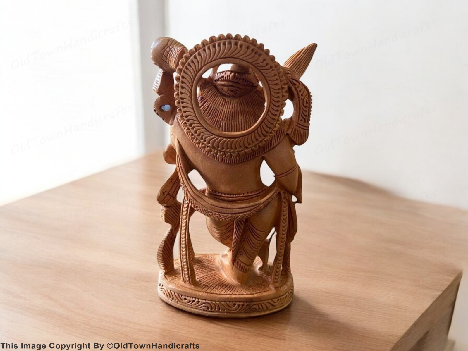 Krishana Murti Handcrafted 5 Inch Krishan ji Wooden Murti Indian Decor & Gift