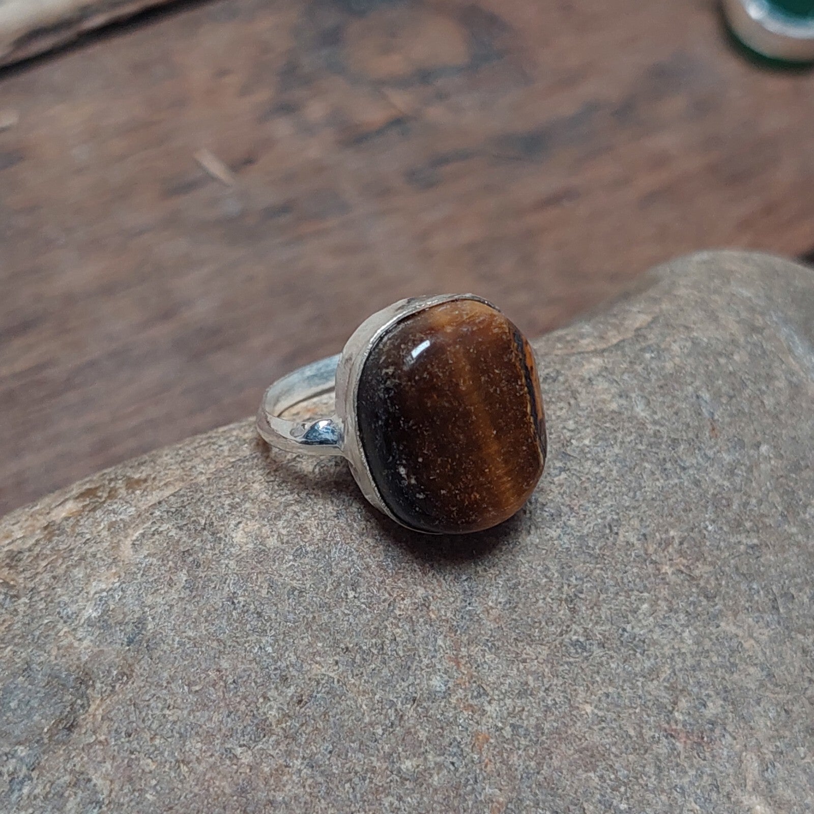925 Sterling Silver Ring-Amazing Tiger Eye Oval Handmade Ring Anniversary Gift