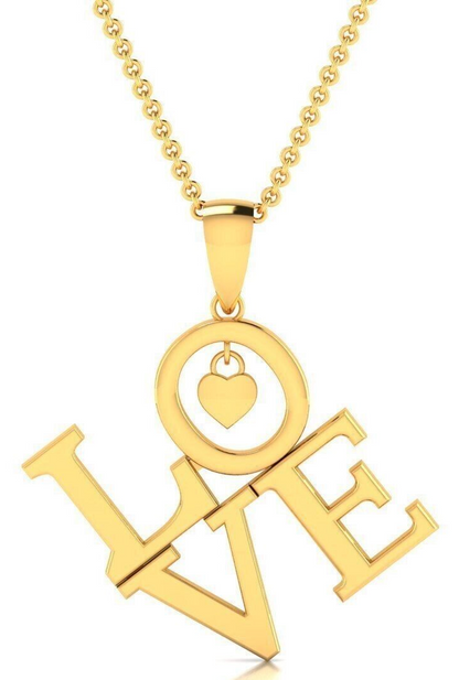 I Love You Heart Pendant Necklace Brass Valentines Gift for Wife Daughter Mom