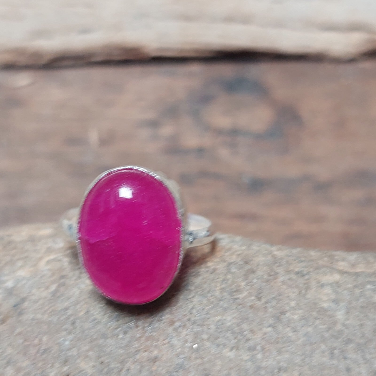 Pink Agate Gemstone Ring Oval Pink Agate Ring 925 Silver Handmade Women Ring