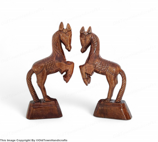 Wooden Bankura Horse Statue Handcrafted Home Decor West Bengal Souvenir Gift