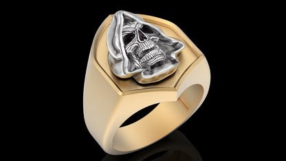 Santa Muerte Ring Brass Handmade Gothic Biker Retro Holy Death Jewelry US5~15