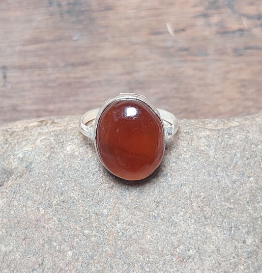 Delicate Womens Red Carnelian Gemstone 925 Sterling Silver Rings, Everyday Rings