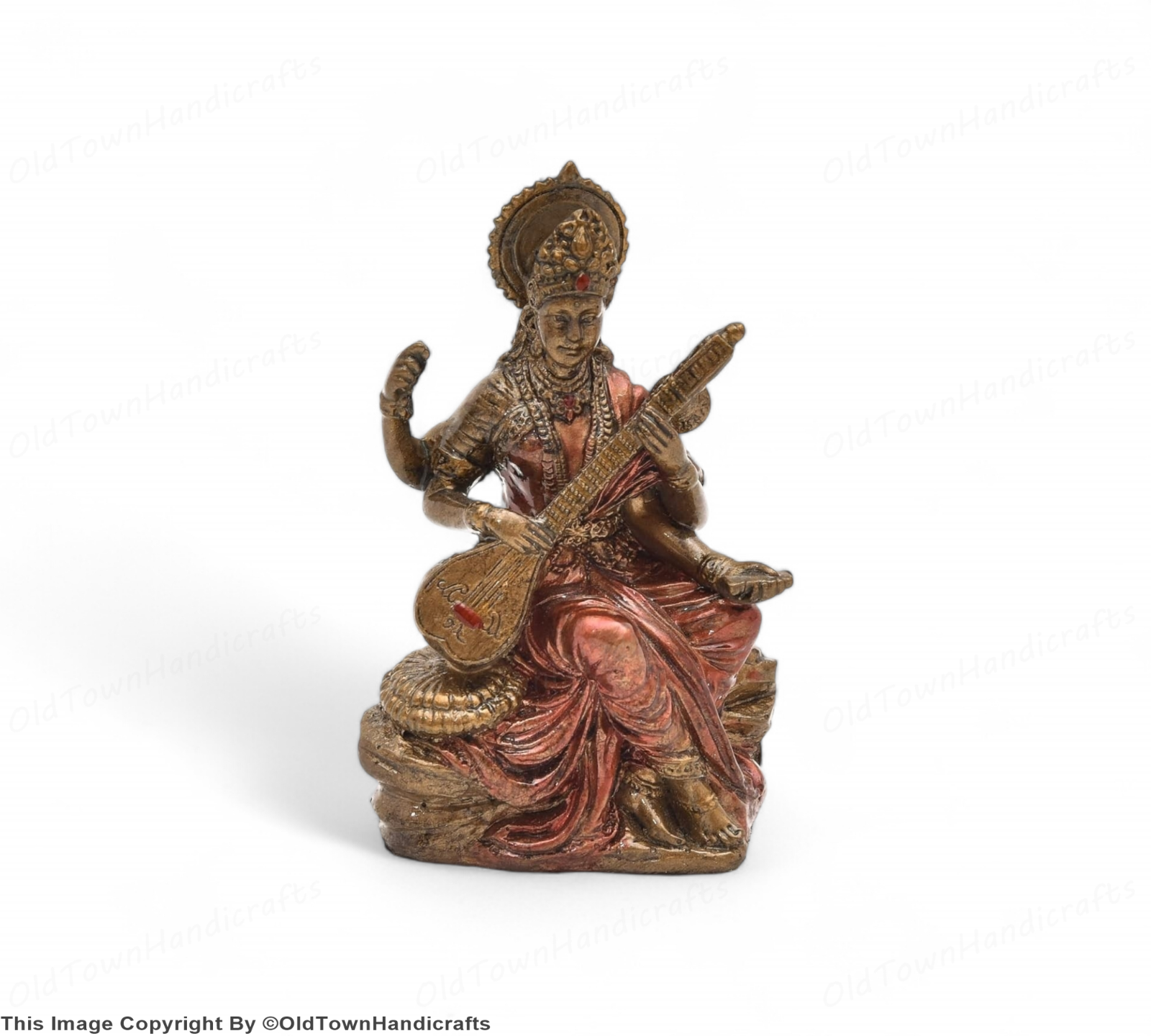 Handcrafted Saraswati Ji Idol Polyresin Saraswati Ji Sculpture for Pooja Room