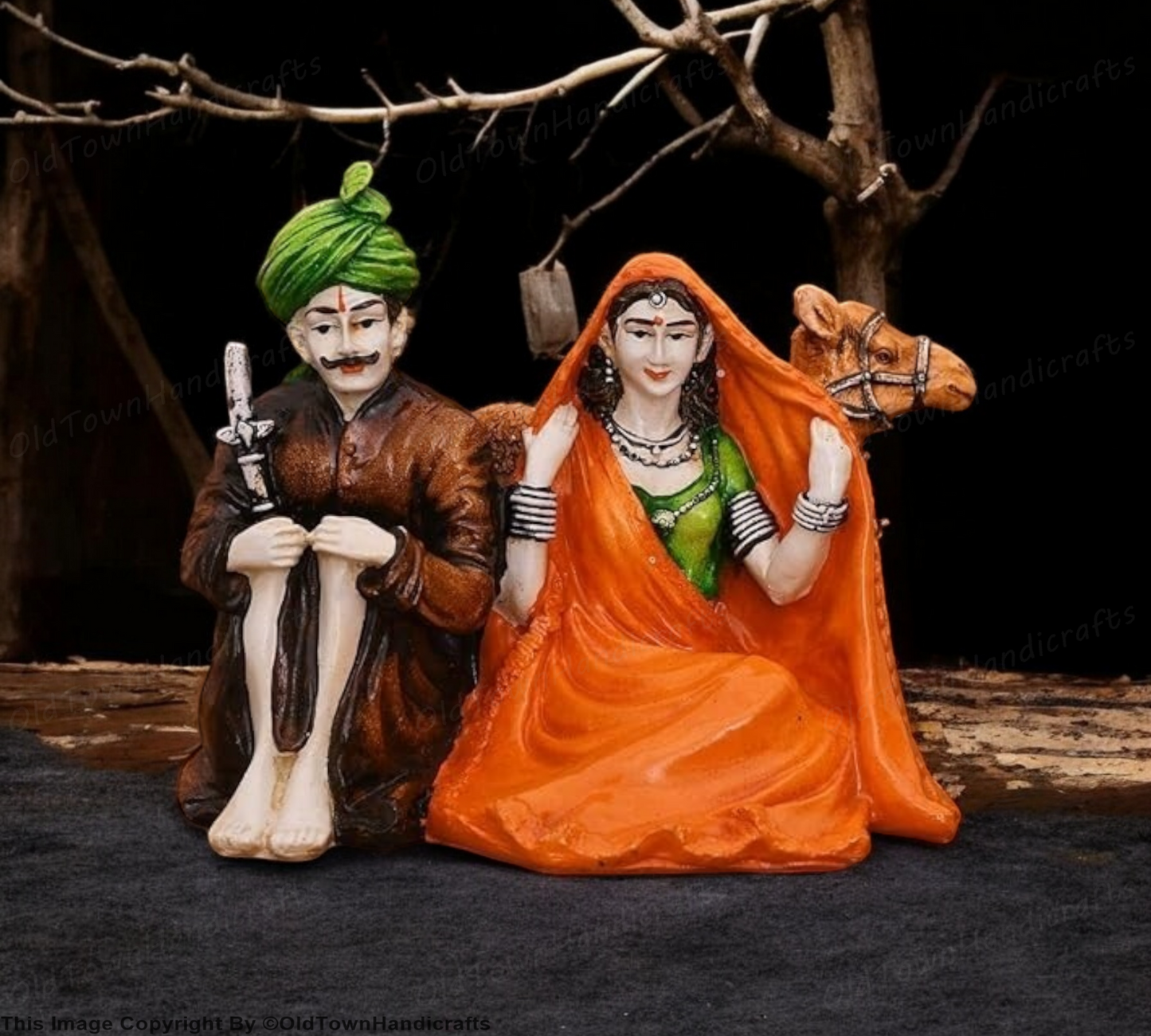 Rajasthani Handicrafts Love Couple Showpiece Decor Statue Ideal for Gifts Home