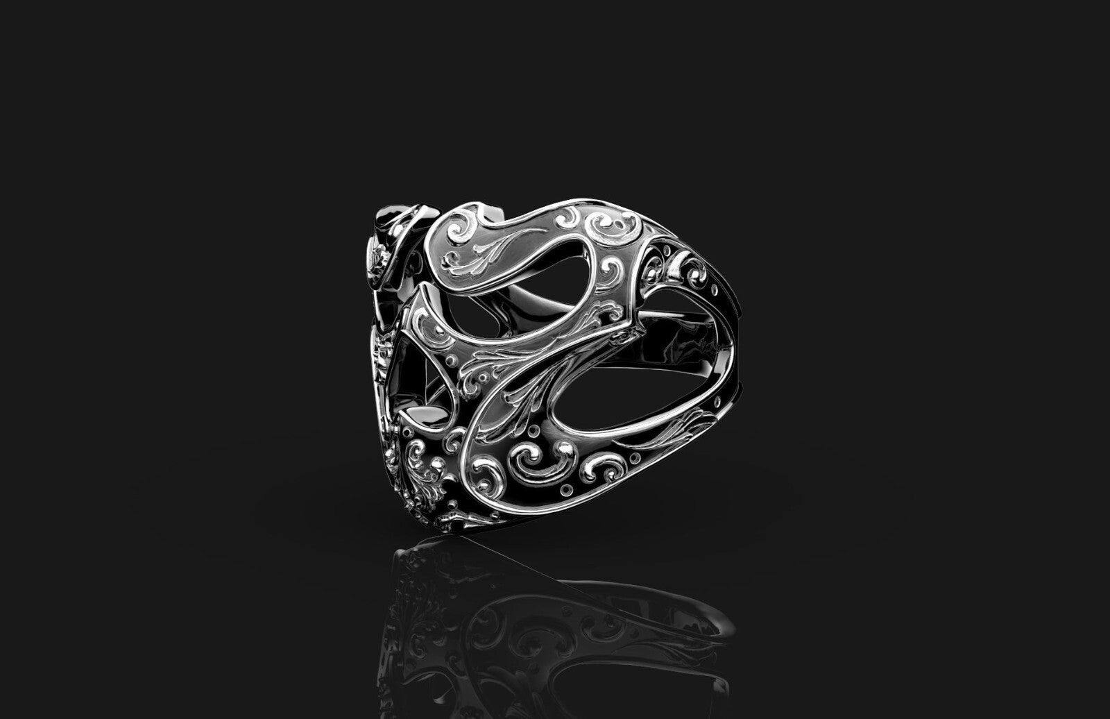 925 Silver Spartan Helmet Biker Gothic Jewelry Ring Punk Style Skull Ring US5~15