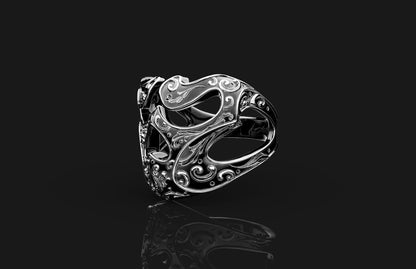 925 Silver Spartan Helmet Biker Gothic Jewelry Ring Punk Style Skull Ring US5~15