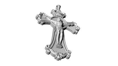 Silver Jesus Cross INRI Pendant Catholic Jesus Christ Necklace Women Jewelry Men