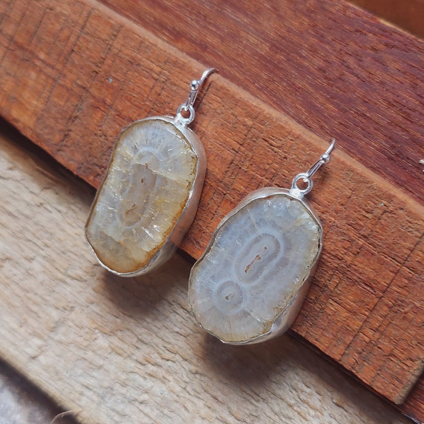 925 Sterling Silver White Solar Quartz Gemstone Earring, Women Handmade Jewelry