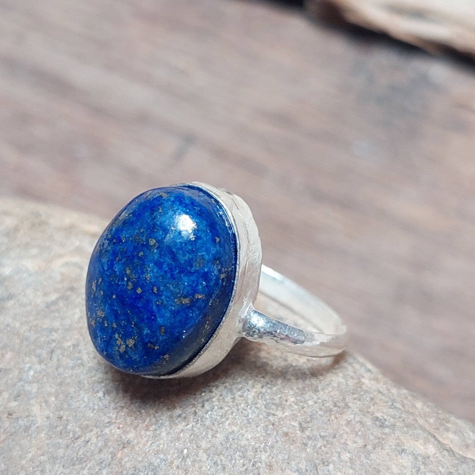 Natural Blue Lapis Lazuli Ring-Handmade Silver Ring-925 Sterling Silver Ring