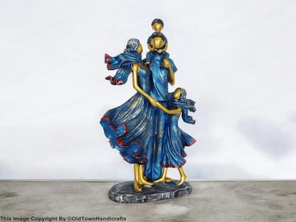 Resin Family Showpiece Blue Home Decor Accent Gift for Living Room Bed Room
