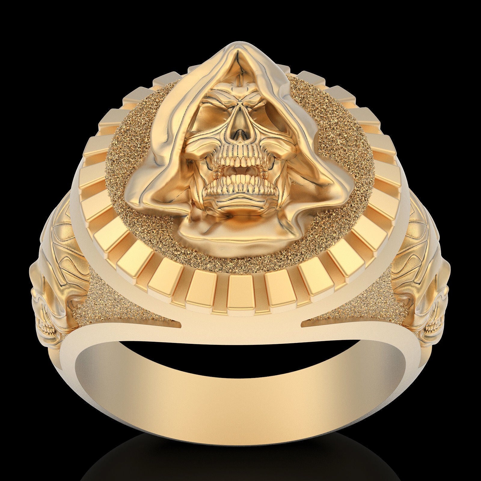 Gothic Punk Biker Rings Skull Brass Ring Punk Biker Retro Jewelry Unisex Us5~ 15
