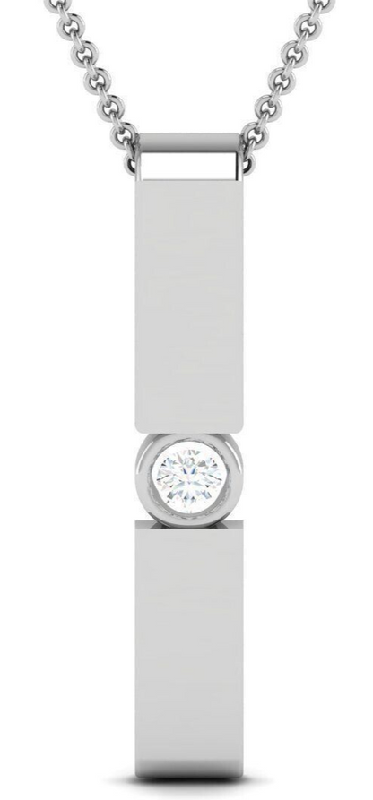 925 Sterling Silver Round Cut Solitaire CZ Pendant Gift For Him Family Necklace