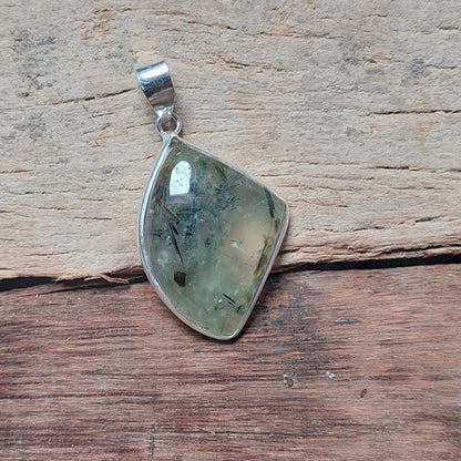Natural Moss Agate Fancy Shape Pendant 925 Sterling Silver Perfect Gift For Her
