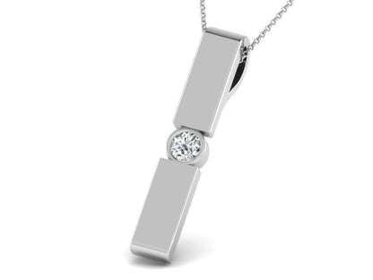 925 Sterling Silver Round Cut Solitaire CZ Pendant Gift For Him Family Necklace
