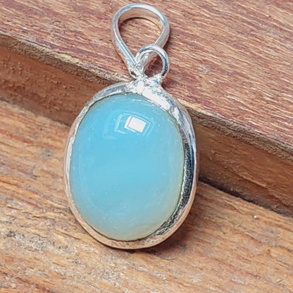 925 Sterling Silver Ovel Opalite Handmade Pendant Necklace,Gift For Friend