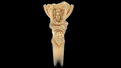 Vintage Brass Snake Skull Ring Gothic Biker Punk Women Hand Design Ring US5~15