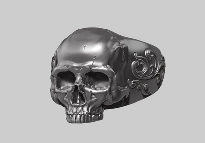 Silver Skull Ring Handmade Bold Gothic Heavy Biker Ring For Men Women US5~15