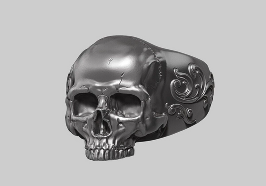Silver Skull Ring Handmade Bold Gothic Heavy Biker Ring For Men Women US5~15