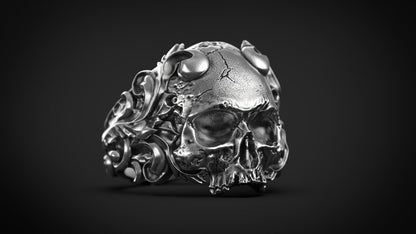 Vintage 925 Silver Skull Ring Bold Unique Handmade Biker Jewelry Ring US5~15