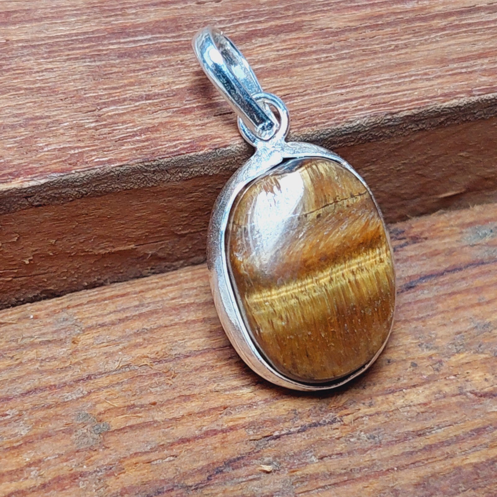 Oval Tiger Eye Pendant Necklace 925 Sterling Silver Necklaces Birthday Gift
