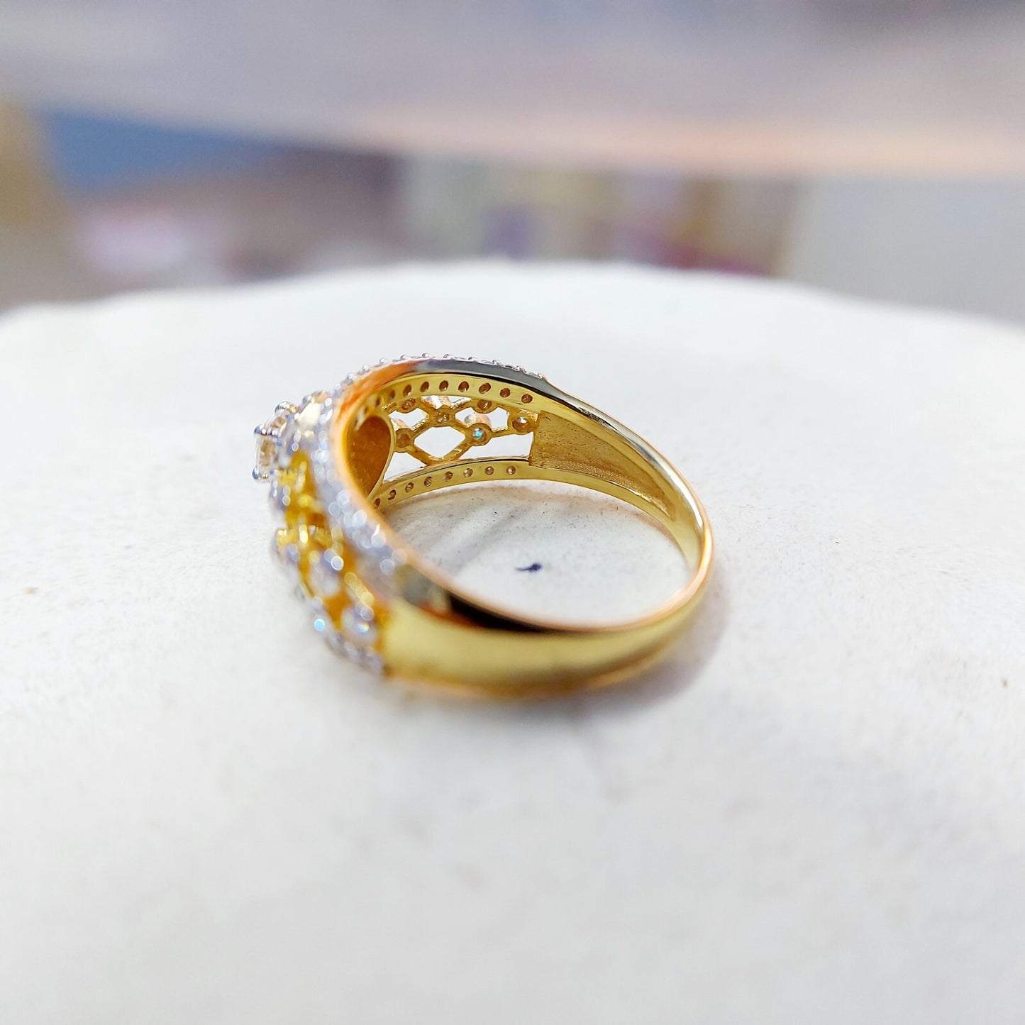 Lab Moissanite Engagement Ring Huge Solitaire Halo Anniversary Gift Ring Us5~15