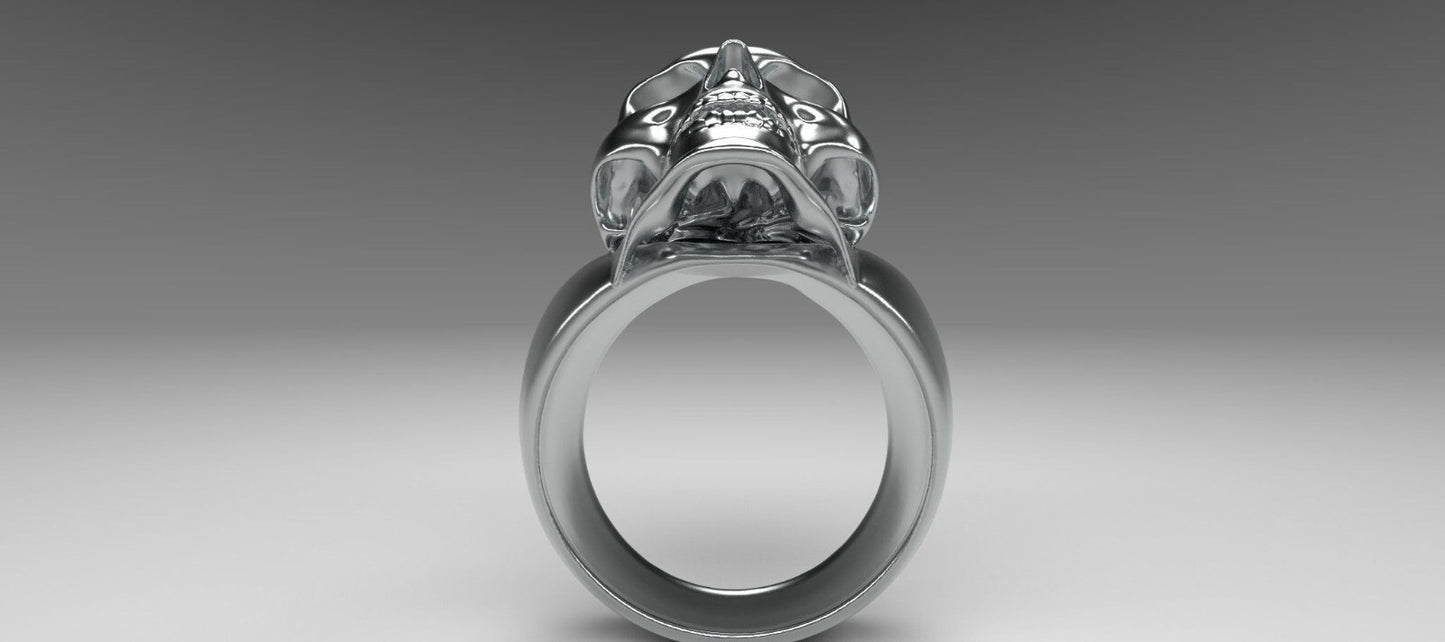 Keith Skull Ring 925 Sterling Silver Retro Heavy Gothic Skull Biker Ring Us5~15
