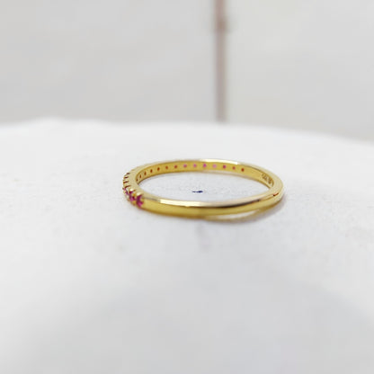 Ruby Stacking Ring Full Eternity Band Birthstone Anniversary Women Ring Us5~ 15
