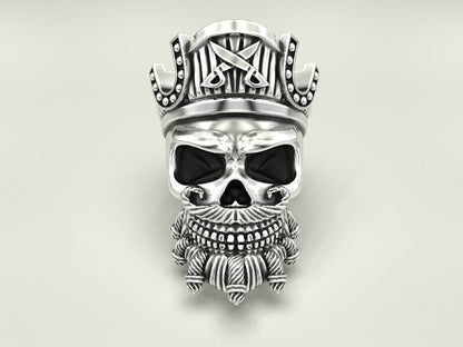 925 Sterling Silver Pirate Skull Ring US5~15 Vintage Biker Rider Gothic Ring