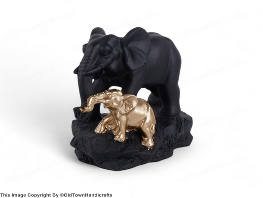 Elephant and Precious Calf Showpiece Guardian of Generations Elephant Home Decor