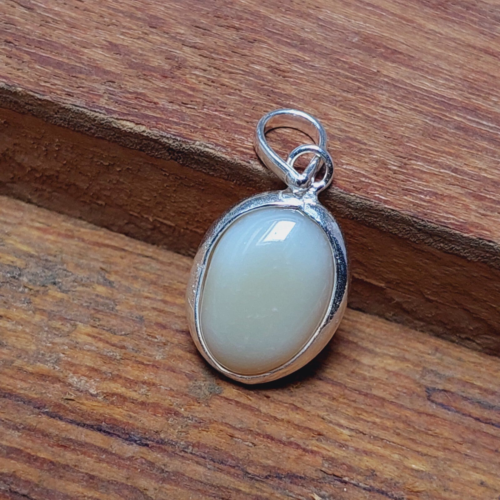 Natural Vintage White Agate Pendant,925 Sterling Silver Necklaces Birthday Gift