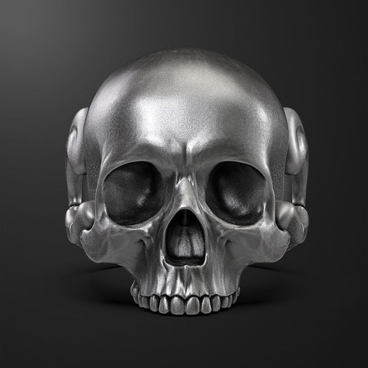 Silver Retro Men Skull Punk Biker Ring Wedding Skull Bone Skeleton Ring Us5~15