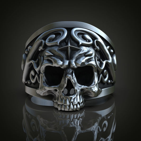 925 Silver Skull Ring High Detail Gothic Biker Punk Men Women Gift Ring US5~15