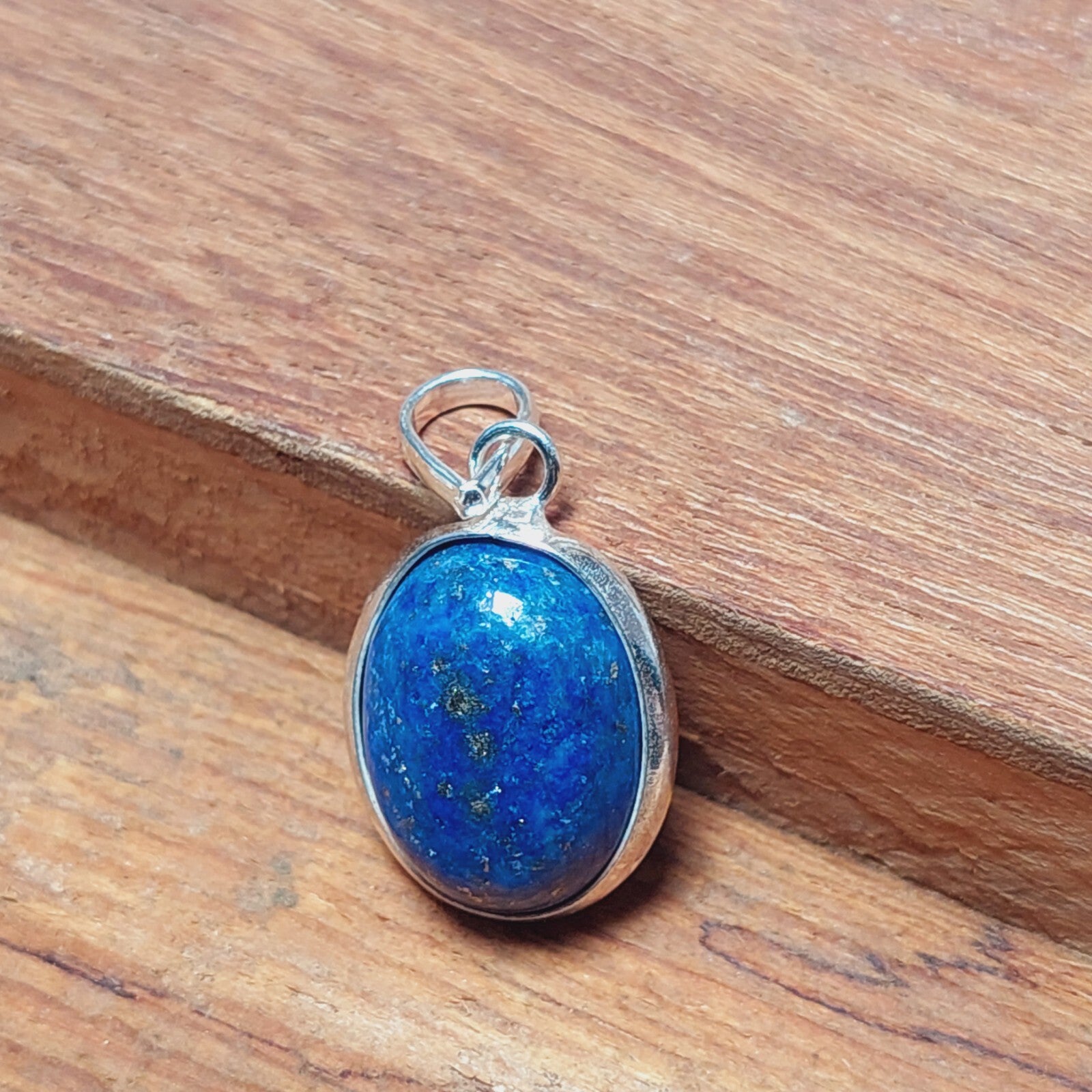 925 Sterling Silver Ovel Blue Lapis Lazuli Pendant,Women Pedant Gift For Her