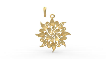 Brass Flower Round Circle Yoga Pendant Necklace Daisy Plumeria Charm Women Gift