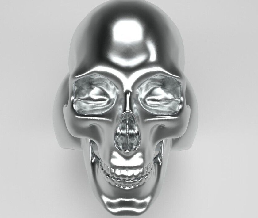 Keith Skull Ring 925 Sterling Silver Retro Heavy Gothic Skull Biker Ring Us5~15