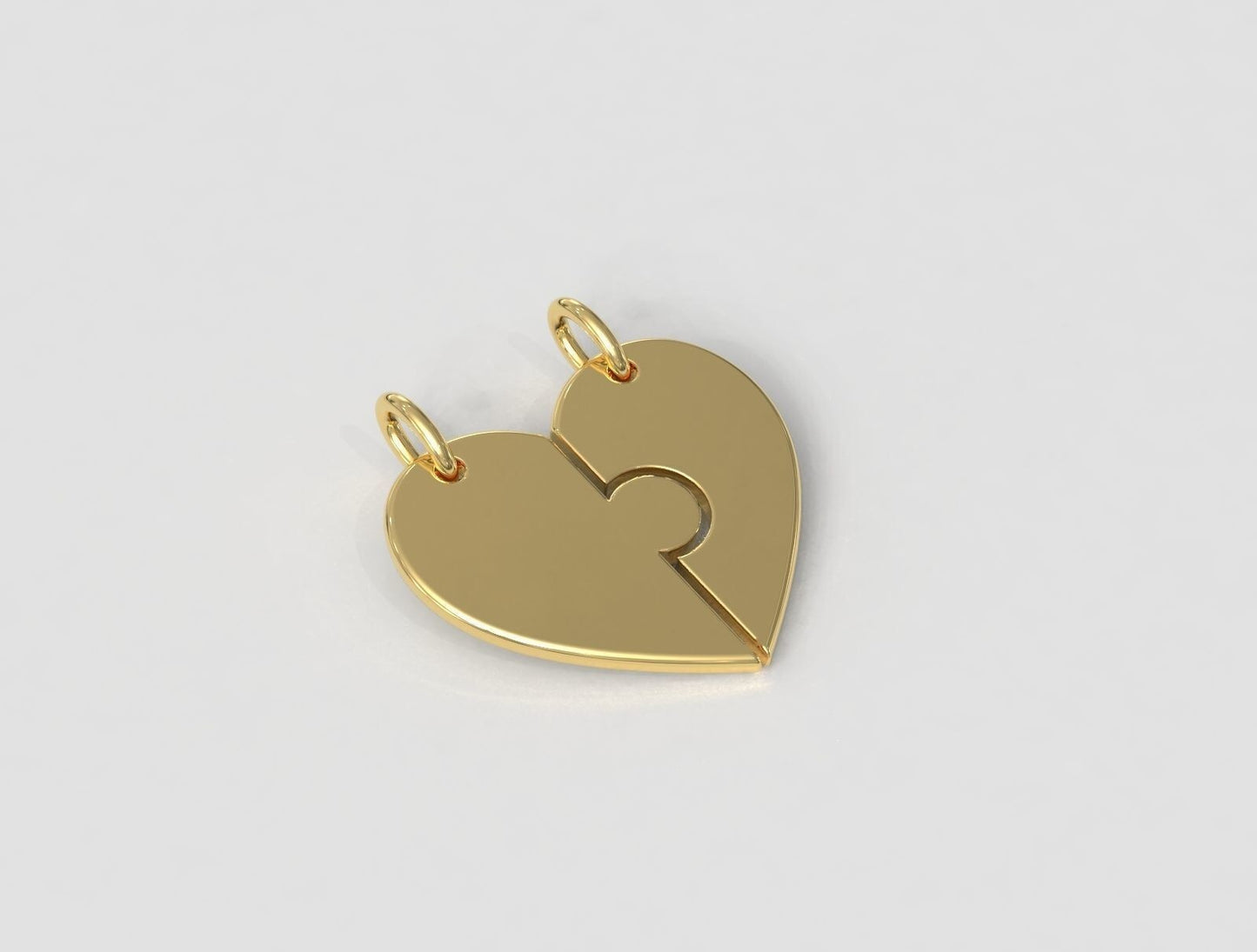 Puzzle Heart Brass Pendant Brass Heart Charm Gift For Couples Friend Valentine