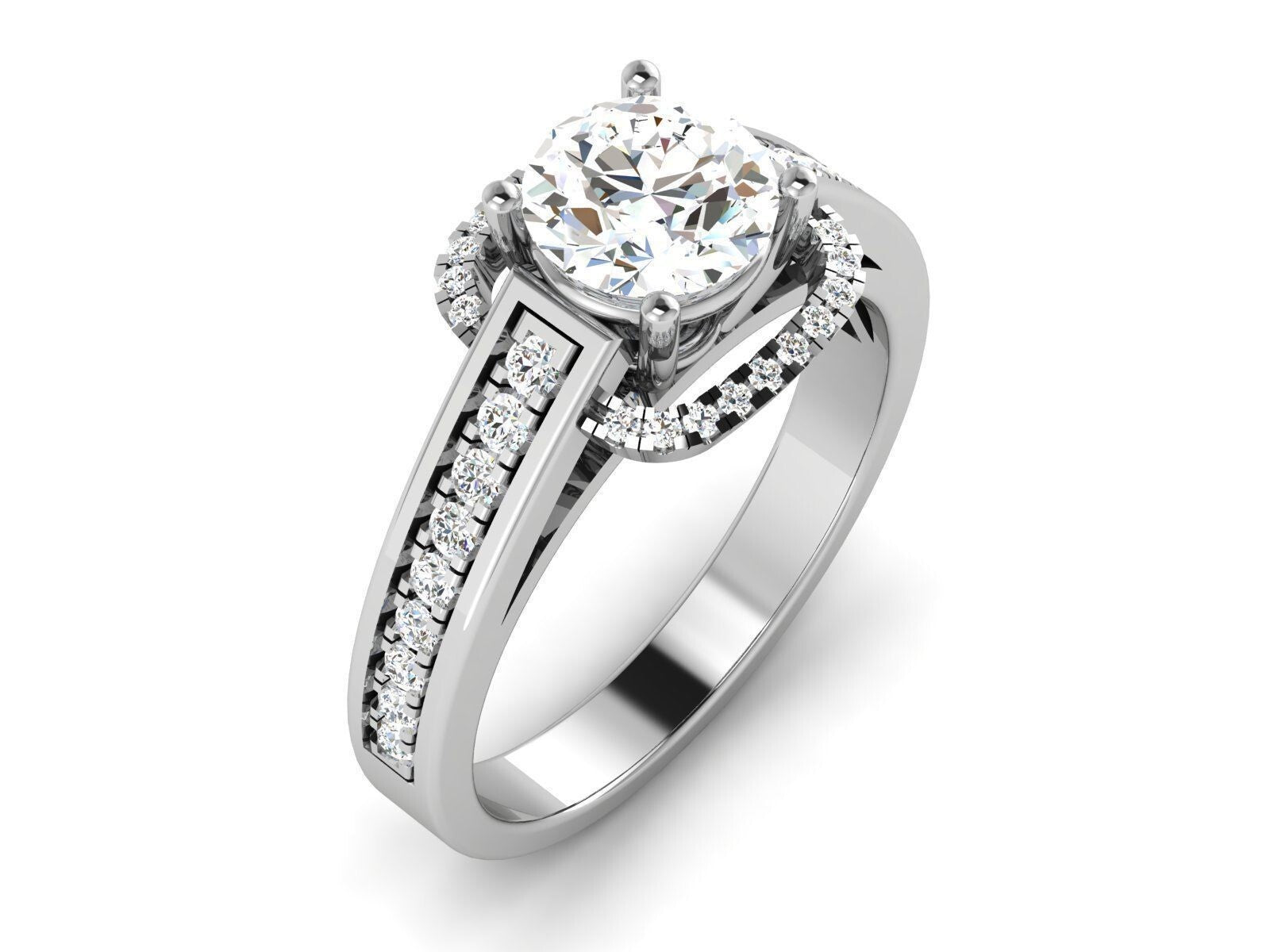 Silver Cubic Zirconia Promise Engagement Solitaire Ring Women Friend Gift Us5~15