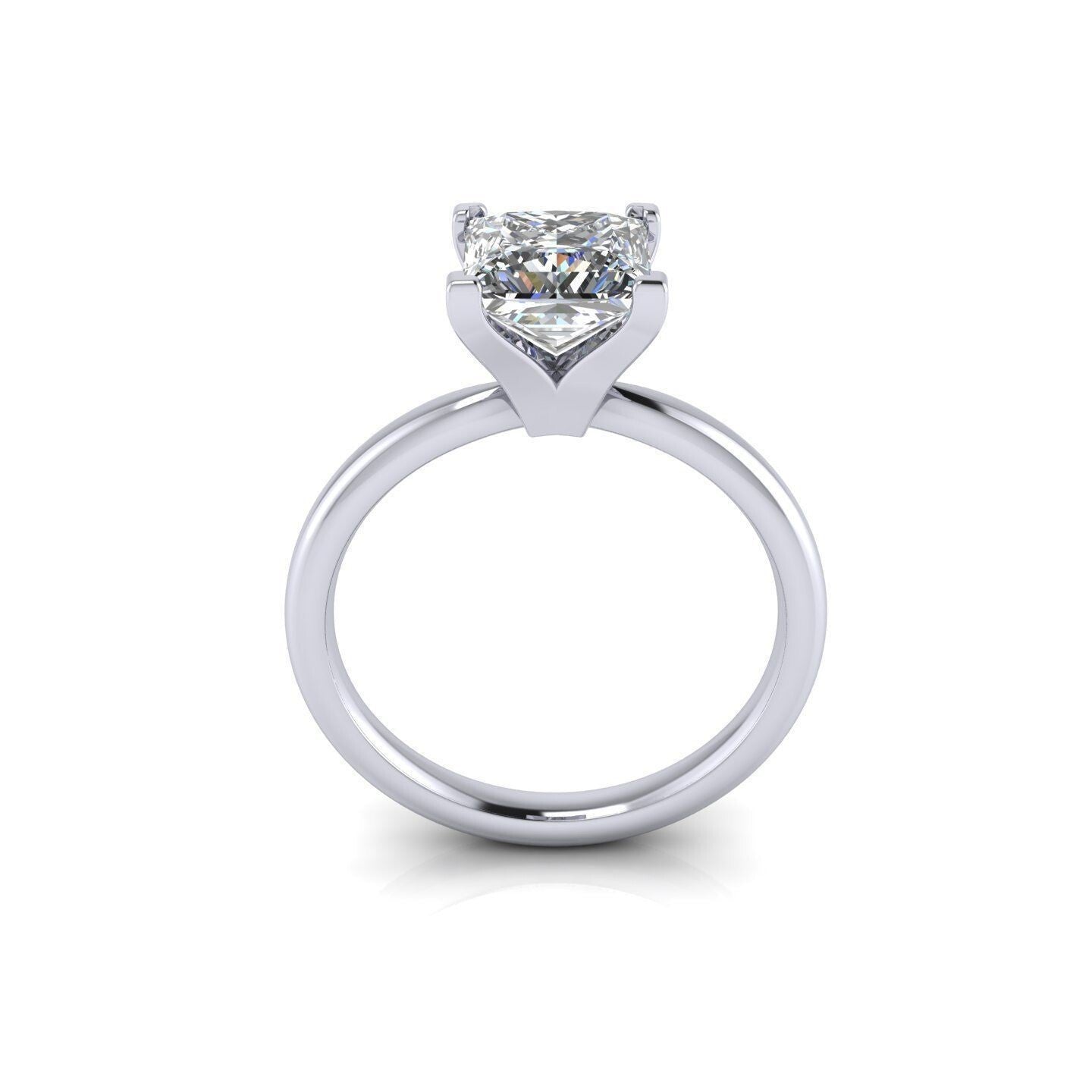 Princess Cut Moissanite Solitaire Engagement Wedding Ring 925 Silver US5~ 15